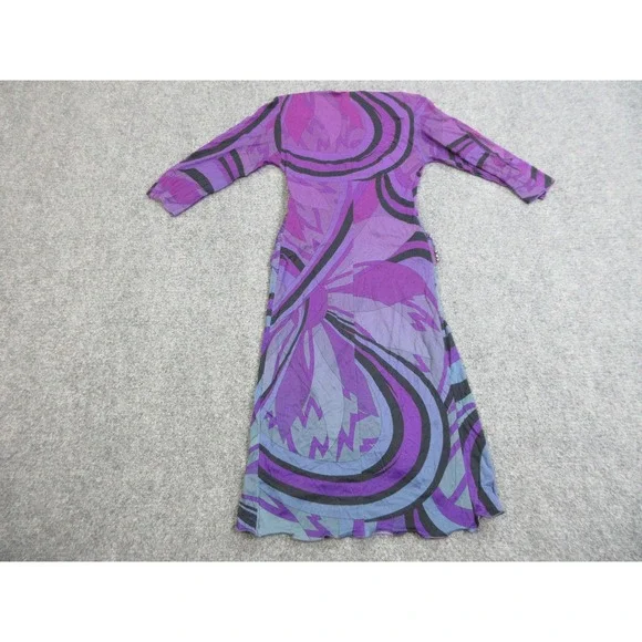 Emilio Pucci Dress Womens 4 Purple Geometric Wrap 3/4 Sleeve Beaded Jersey  Italy - www.rajagirimanappuram.com